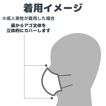 立体型マスク 白色 2枚組 　【ネコポス での発送】 【代引き不可】 【日時指定不可】 男女兼用 大人用 白 マスク 立体 綿100％ コットン 布マスク 洗えるマスク