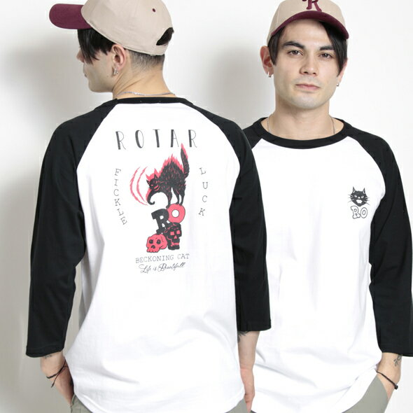(ローター) ROTAR Fickle Luck Raglan Tee バックプリント ラグラン 七分袖 rt2217601