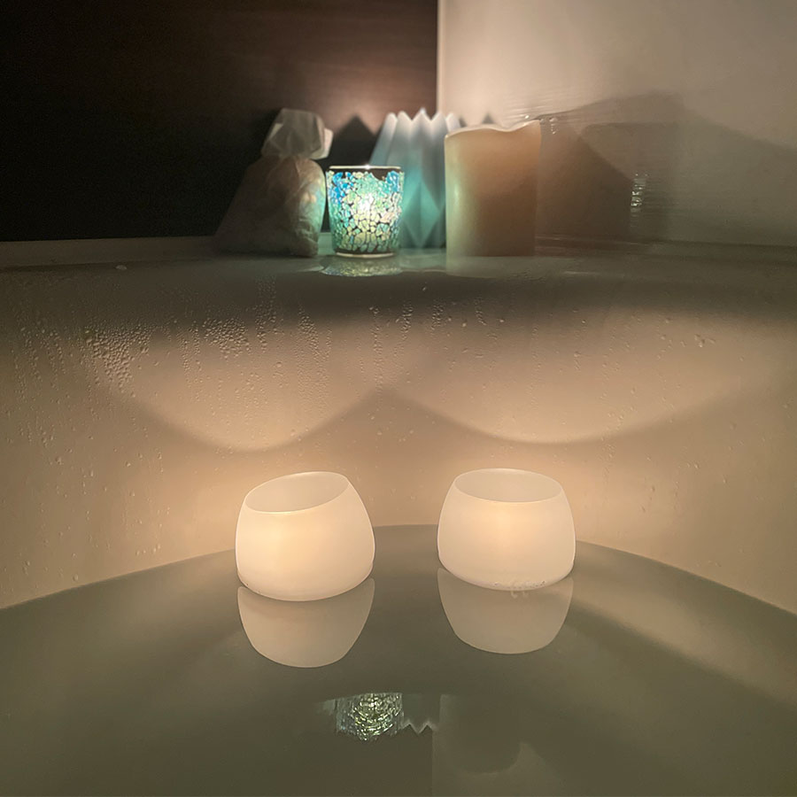 特許取得 お風呂 アロマキャンドル 無くならない アロマキャンドル リフィル式 キャンドルホルダー ティーライトキャンドル セット アロマキャンドル お風呂に浮...