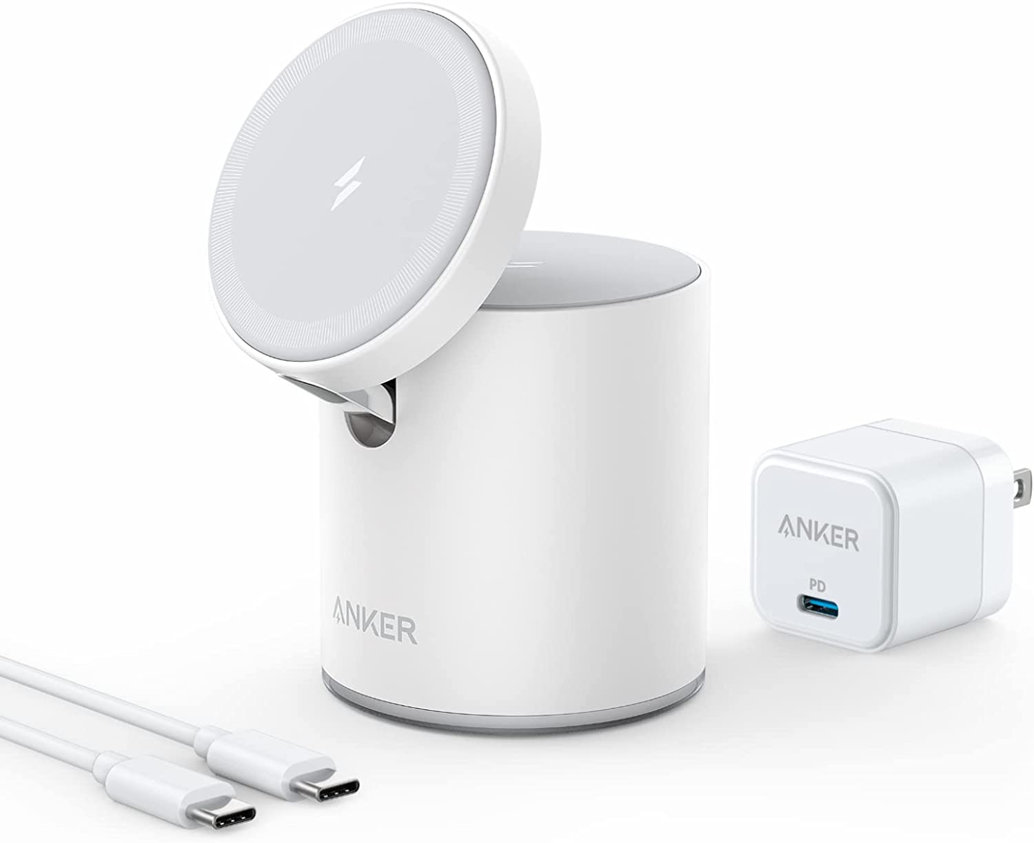 Anker 623 Magnetic Wireless Charger (MagGo)(マグネット式 2-in-1 ワイヤレス充電ステーション)【USB急速充電器付属 / マグネット式 / ワイヤレス出力 (7.5W)】iPhone 13 / 12 シリーズ専用
