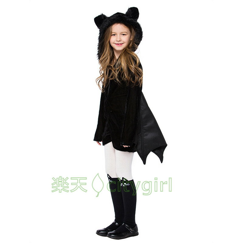 【CityGirl】ハロウィン コウモリ コスチューム ワンピース コスプレ衣装 Halloween コスプレ 衣装 仮装文化 祭 忘年会 かわいい プリンセス 舞台劇 ワンピース 子供用 動物服 2