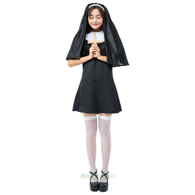 樂天商城 - 【CityGirl】修道女 ハロウィン アニメ 可愛い 大人用 舞台劇 コスチューム コスプレ衣装 Halloween コスプレ 衣装 仮装 文化祭 忘年会 舞台衣装 演出服 レディース 女性用 童話