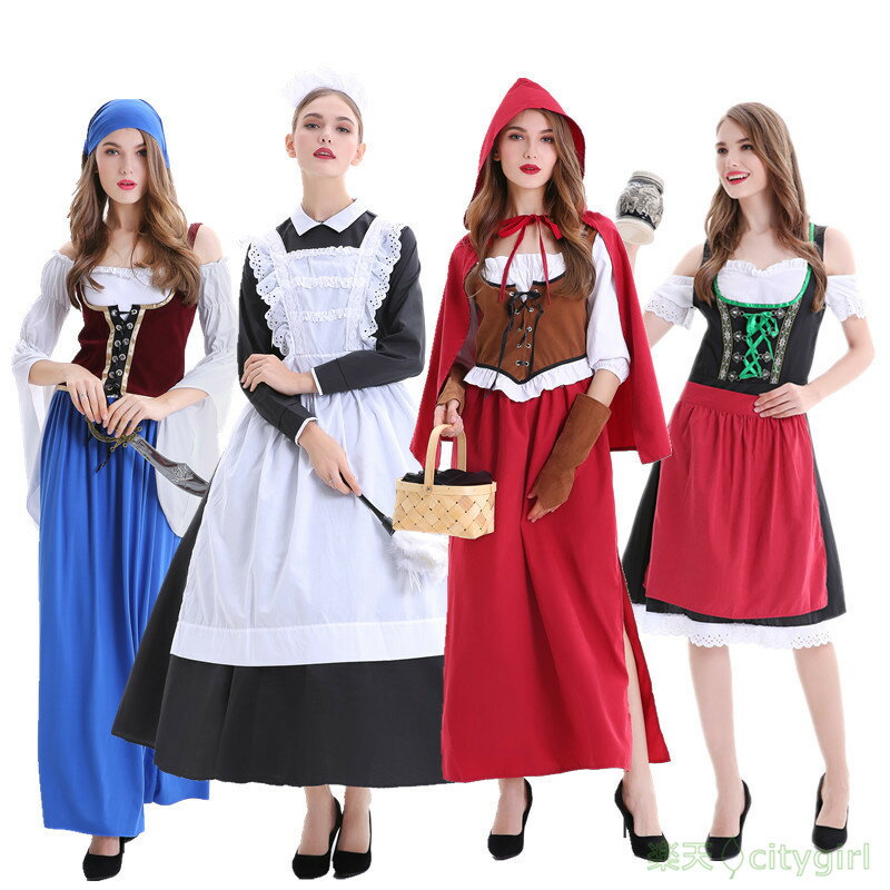 樂天商城 - 【CityGirl】ビールガール ハロウィン メイド 舞台劇 大人用　ワンピース コスチューム コスプレ衣装 仮装 文化祭 忘年会 舞台衣装 演出服 レディース パーティー用 女性用 童話衣装