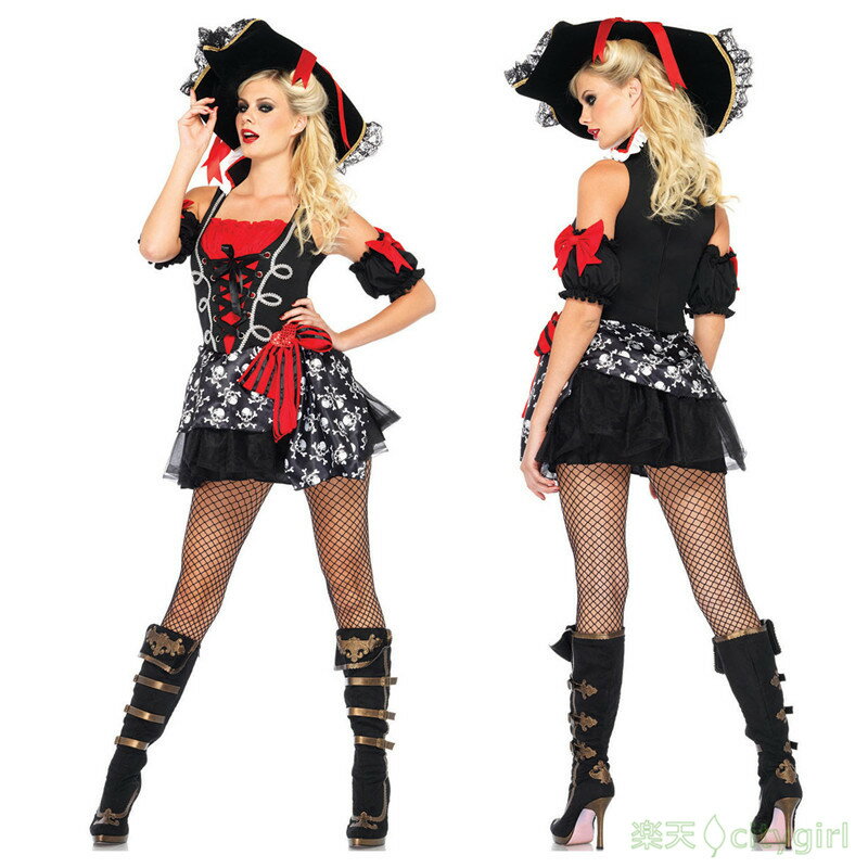 樂天商城 - 【CityGirl】ハロウィン コスプレ 欧米 スカル 女海賊 悪魔 セクシー cosplay 女性用 コスプレ衣装 ワンピース アニメ 舞台劇 大人用 コスチューム 文化祭 忘年会 舞台衣装 演出服 レディース おもしろ 仮装