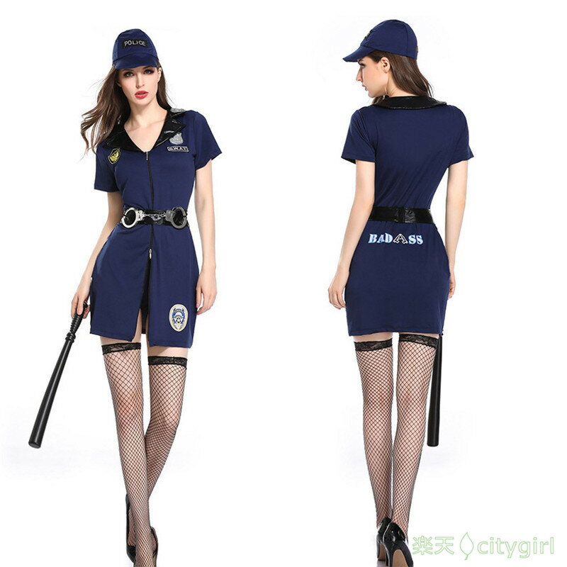 樂天商城 - 【CityGirl】ハロウィン コスプレ パーティー用 婦人警官 警察 ポリス キャバドレス 舞台衣装 モテる セクシー 舞台劇 大人用 コスチューム コスプレ衣装 仮装 文化祭 忘年会 演出服 レディース 女性用 悩殺 おいらん ワンピース