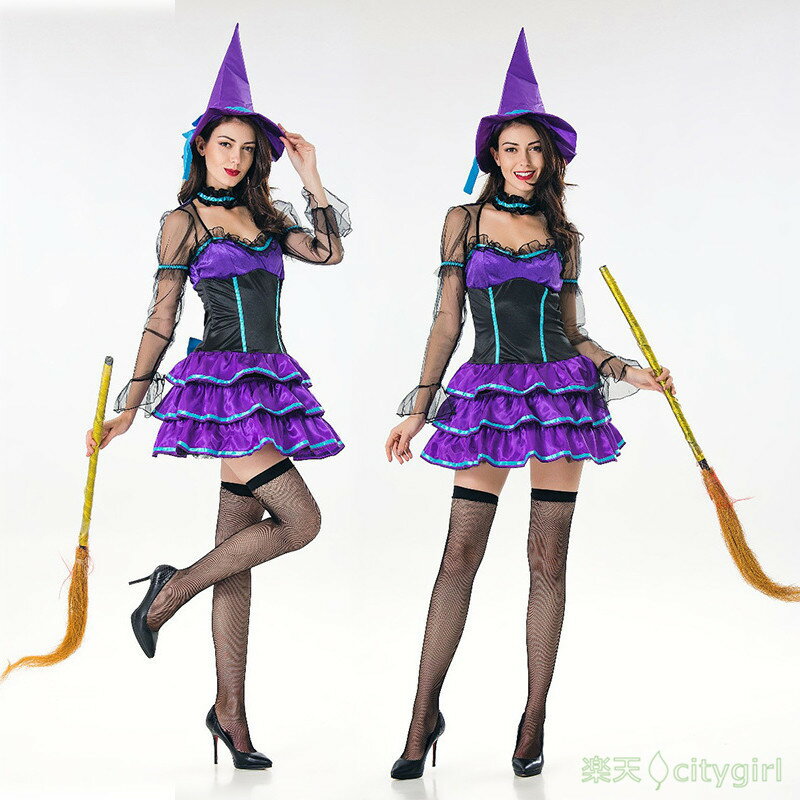 樂天商城 - 【CityGirl】ハロウィン コスプレ パープル 巫女 魔女 悪魔 バンパイア ヴァンパイア 欧米 吸血鬼 セクシー ワンピース アニメ カーニバル 大人用 コスチューム コスプレ衣装 仮装 文化祭 忘年会 舞台衣装 演出服 レディース cosplay 女性用