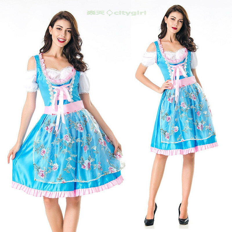 Citygirl ハロウィン コスプレ ドイツ ビールガール ワンピース 民族衣装 モテる メイド 欧米 かわいい 文化祭 忘年会 舞台衣装 演出服 レディース Cosplay 女性用 コスプレ衣装 仮装 舞台劇 大人用 おもしろ コスチューム Citygirl