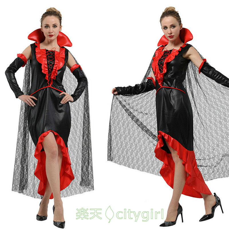 樂天商城 - 【CityGirl】ハロウィン コスプレ 吸血鬼 クイーン 童話 キャラクター プリンセス ワンピース 巫女 悪魔 魔女 セクシー アニメ 舞台劇 大人用 コスチューム コスプレ衣装 仮装 文化祭 忘年会 舞台衣装 演出服 レディース 女性用 cosplay