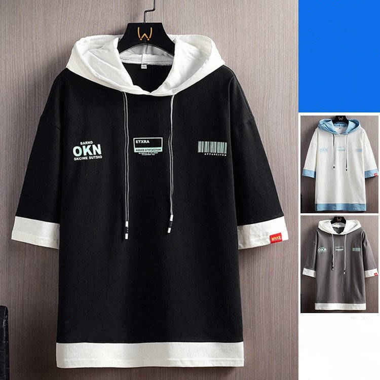 商舗 パーカー メンズ スウェット スポーツ 半袖 プルオーバー 春夏 トップス 涼しい 薄手 プルオーバー