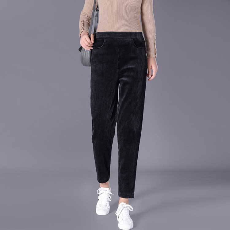 コーデュロイパンツ レディース 裏起毛パンツ テーパードパンツ タイト スキニーパンツ 裏ボア ボトムス もこもこ 暖かい ロングパンツ リブ ウエストゴム 長ズボン 防寒 保温 ぬくぬくパンツ コーデュロイ