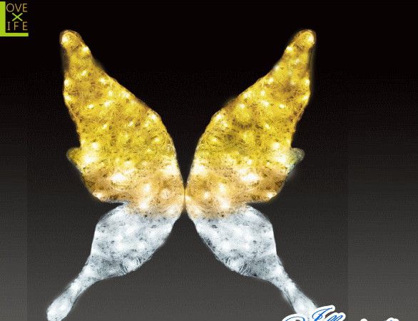 【LED】【イルミネーション】【大型商品】LEDクリスタル ダブルカラー バタフライ【S】【蝶】【蝶々】..
