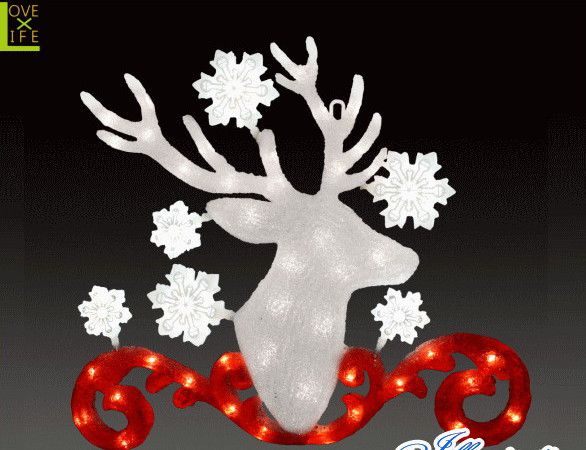 【イルミネーション】LEDクリスタル トナカイ【トナカイ】【リース】【玄関】【2D】【アニマル】【動物】【アート】【輝き】【電飾】【モチーフ】【クリスマス】【クリスタル】かわいい装飾リースでクリスマスが一層華やかに演出できます