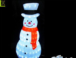 【イルミネーション】ホワイトスノーマン【立体】【置き形】【雪だるま】【スノーマン】【LED】【クリスタル】【クリスマス】【電飾】【省エネ】