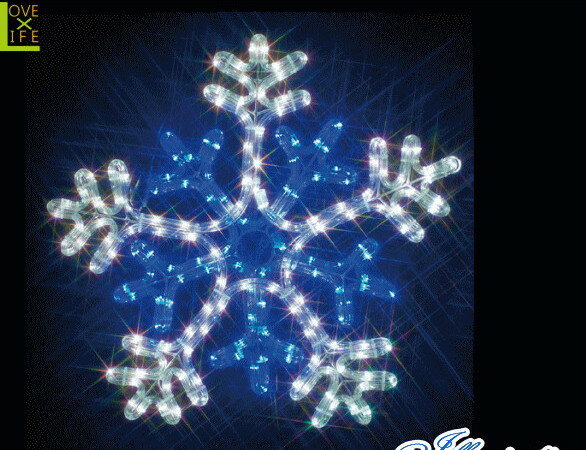 【電源セット】【イルミネーション】雪の結晶【白・青】【雪】【スノー】【スノーフレーク】【チューブ】【モチーフ】【装飾】【飾り】【LED】【クリスマス】【電飾】【モチーフ】