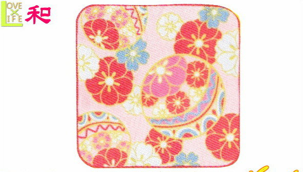 【日本製】ミニタオル【鞠と桜】【着物】【きもの】【ふきん】【みにたおる】【たおる】【和柄】【和】【日本】【グッズ】【キッチン雑貨】
