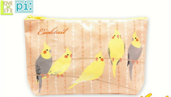 【pi】【鳥シリーズ】ポーチ【オカメインコ】【オレンジ】【トリ】【インコ】【ポーチ】【文房具】【学校】【化粧ポーチ】【キャラクター】【入れ物】【動物】【筆箱】のサムネイル