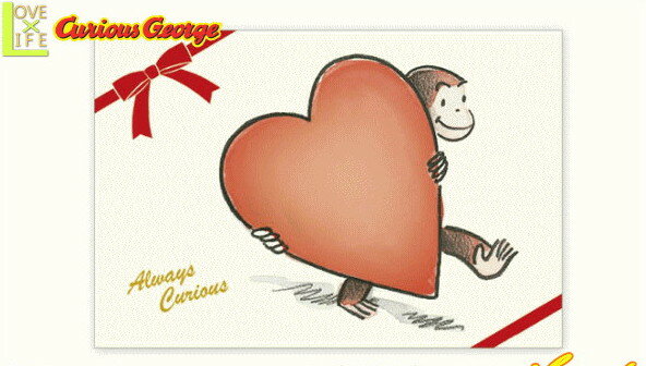おさるのジョージ ポストカードハート 手紙 絵はがき ひとまねこざる グッズ キャラ 絵本 アニメ キャラクターグッズ 雑貨