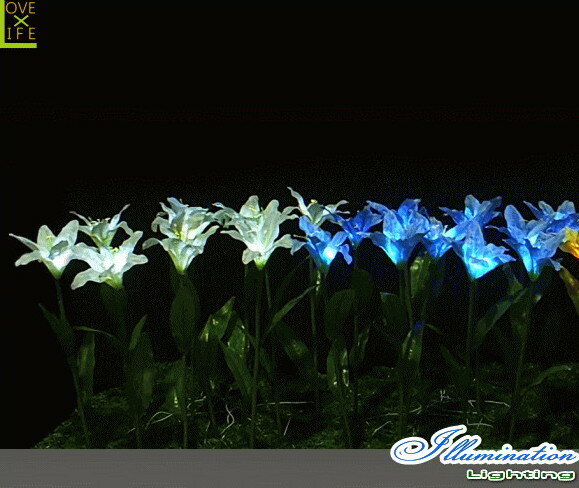 イルミネーション　リリーユリ　百合　フラワー　お花　お花畑　はな　LED　クリスタル　電飾　モチー..