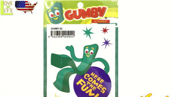 【アメリカン雑貨】【GUMBY】ステッカー【02】【ガンビー】【クレイアニメ】【アメキャラ】【小物】【雑貨】【アメリカ雑貨】【アメリカ】【USA】【おしゃれ】