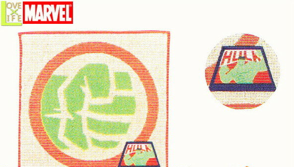 【送料無料】【マーベルキャラクター】ミニタオル【ワッペン】【ハルク】【HULK】【MARVEL】【ヒーロー】【キッズ】【タオル】【アニメ】【グッズ】【映画】
