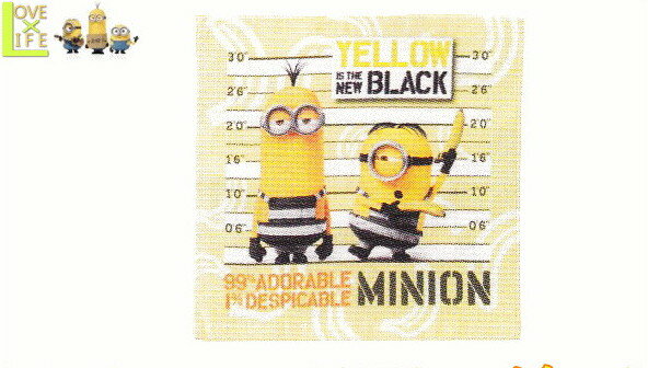 【ミニオンズ】ウォッシュタオル【イエローブラック】【Minions】【キャラ】【映画】【ユニバーサル】【アニメ】【グッズ】【タオル】【たおる】