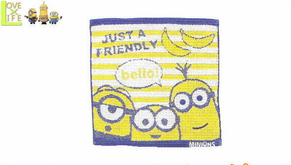 【ミニオンズ】ミニタオル【ボーダーミニオンズ】【グッズ】【Minions】【キャラ】【映画】【ユニバーサル】【アニメ】【タオル】【たおる】