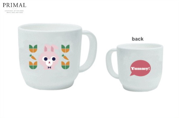 【YUMMY】プラスチックマグ【ウサギ】【マグ】【カップ】【キッチン】【スタッキング】【贈り物】【赤ちゃん】【赤ん坊】【ベイビー】【ベビー】【食器】【食事】