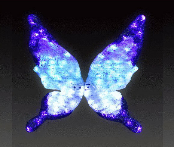 【イルミネーション】【大型商品】バタフライ【ブルー】【小】【蝶】【蝶々】【昆虫】【LED】【置物】..