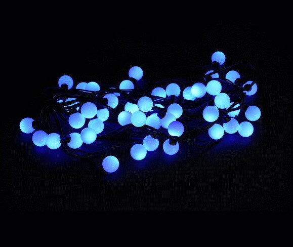 楽天AOIデパート【LED】【ライト】【ストレート】LEDグローブストリングライト【ブルー】【38】【青】【ボールライト】【50球】【拡散LED】【ストリング】【ライト】【プロ】【工事】【イルミネーション】【クリスマス】【電飾】