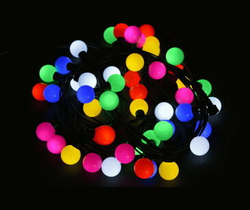 【LED】【ライト】【ストレート】LEDグローブストリングライト【マルチ】【38】【白】【レインボー】【50球】【拡散LED】【ストリング】【ライト】【プロ】【工事】【イルミネーション】【クリスマス】【電飾】