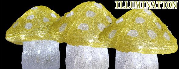 LEDアクリル【マッシュルーム】【90球】【イエロー】【3連】キノコ☆今年は一段とクォリティーがたかい！ LEDイルミネーション 【LED】【20 】【送料無料】【クリスマス】【イルミネーション】【電飾】【モチーフ】【大人気】