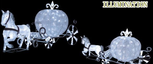 【イルミネーション】LED クリスタルグロー 白馬の馬車【S】【馬車】【3D】【大型用品】【クリスマス】【イルミネーション】【電飾】【装飾】【飾り】【パーティ】【イベント】【光】【LED】【モチーフ】今年もかわいいイルミネーションで飾り付け