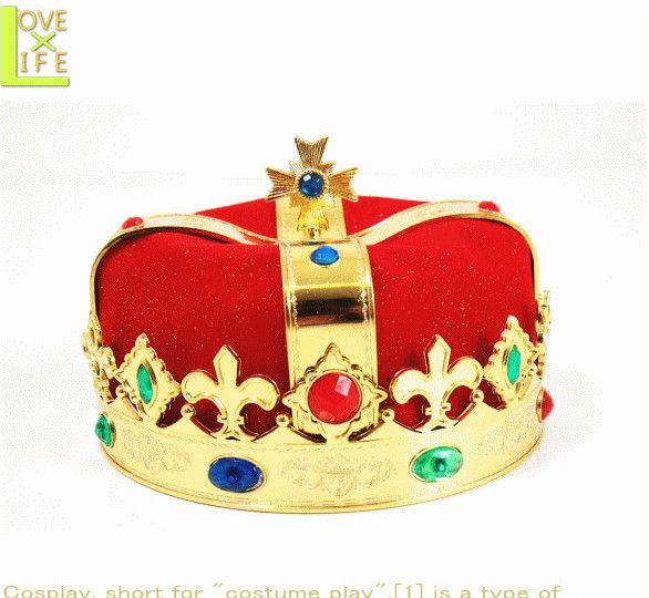 【送料無料】 KING CROWN～赤い冠～キングクラウン（王冠）【新作】赤い王冠は本格的王様の象徴！誕生日やお祝いごとの時に王冠があれば主役をもっと引き立ててくれます☆【コスプレ】【衣装】【コスチューム】【大人気】