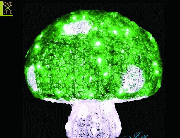 【20 】クリスタル キノコ グリーン【Lサイズ】【LED】【きのこ】【野菜】【童話】今年の新作キノコシ..
