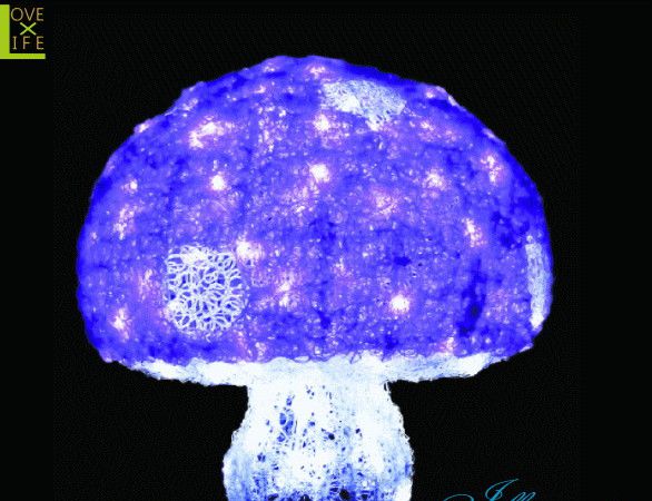 【20 】クリスタル キノコ パープル【Lサイズ】【LED】【きのこ】【野菜】【童話】今年の新作キノコシ..