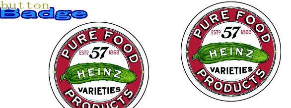 【送料無料】　ハインツHeinz　人気の缶バッジを大量投入！服やバック・カバンなどをリメイクしちゃいましょう♪なつかしいキャラクターや海外のメーカー！お気に入りを見つけてください♪缶　バッチ　バッジ