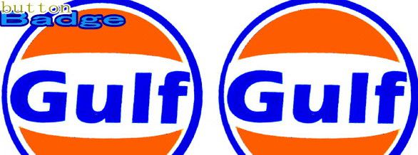 【送料無料】　Gulf Gulf Motor Oil　人気の缶バッジを大量投入！服やバック・カバンなどをリメイクし..