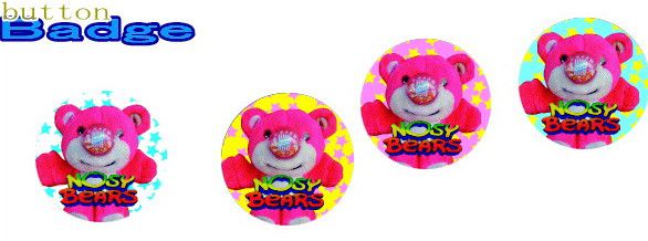 ノージーベア【Nosy Bear】【ピンク】人気の缶バッジを大量投入！服やバック カバンなどをリメイクしちゃいましょう♪なつかしいキャラクターや海外のメーカー！お気に入りを見つけてください♪【缶】【バッチ】【バッジ】【】