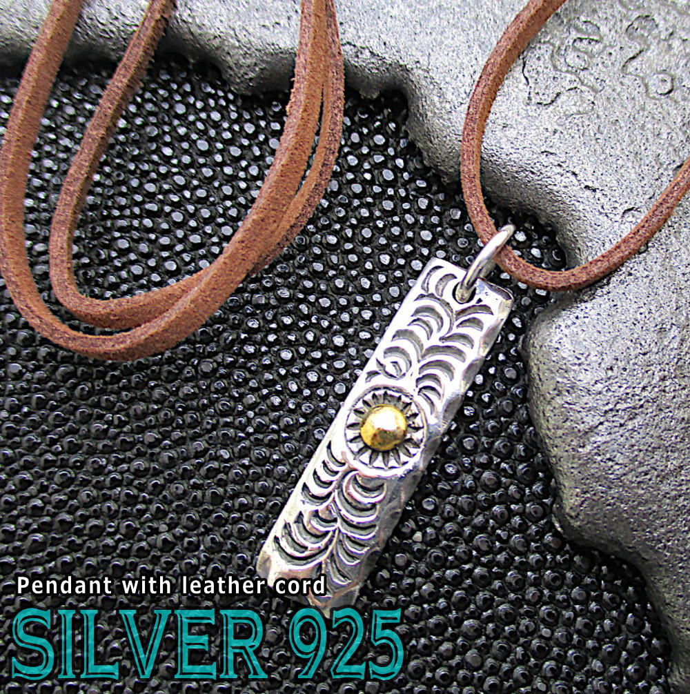 シルバー 925 銀製品 銀 トップ 紐付き 唐草模様 アイビー模様 ネイティブ サン 太陽 アラベ ...
