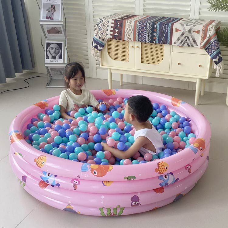 アオマルショップのビニールプール 150cm ビニールプール 子供用 ボルプール クッション キッズプール 自宅用 リングプール キッズ おもちゃ 円形 ベランダ ベビープール 子供用プール 家遊び｜アングル2
