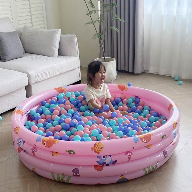 アオマルショップのビニールプール 150cm ビニールプール 子供用 ボルプール クッション キッズプール 自宅用 リングプール キッズ おもちゃ 円形 ベランダ ベビープール 子供用プール 家遊び｜アングル3