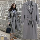 トレンチコート 春アウター ダブルボタントレンチコート コート レディース 人気 スプリングコート 大きいサイズ カジュアル おしゃれ フォーマル ロング丈トレンチコート コート 長袖 通勤コート 結婚式コート 二次会 お呼ばれ OL オーバーサイズ ゆったり ライトアウター