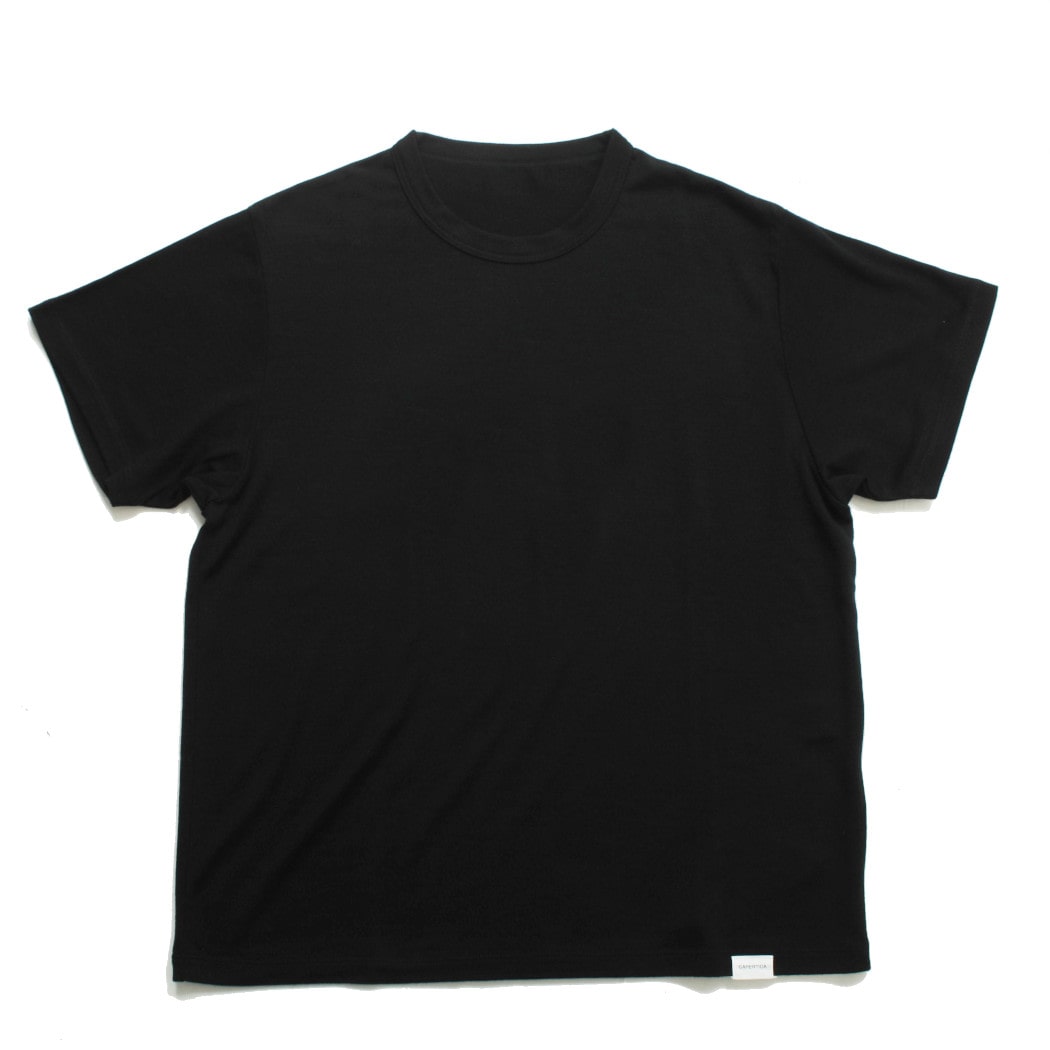 CAPERTICA カペルチカ ウールTシャツ Super140s ウオッシャブルウール ダークネイビー MIDNIGHT