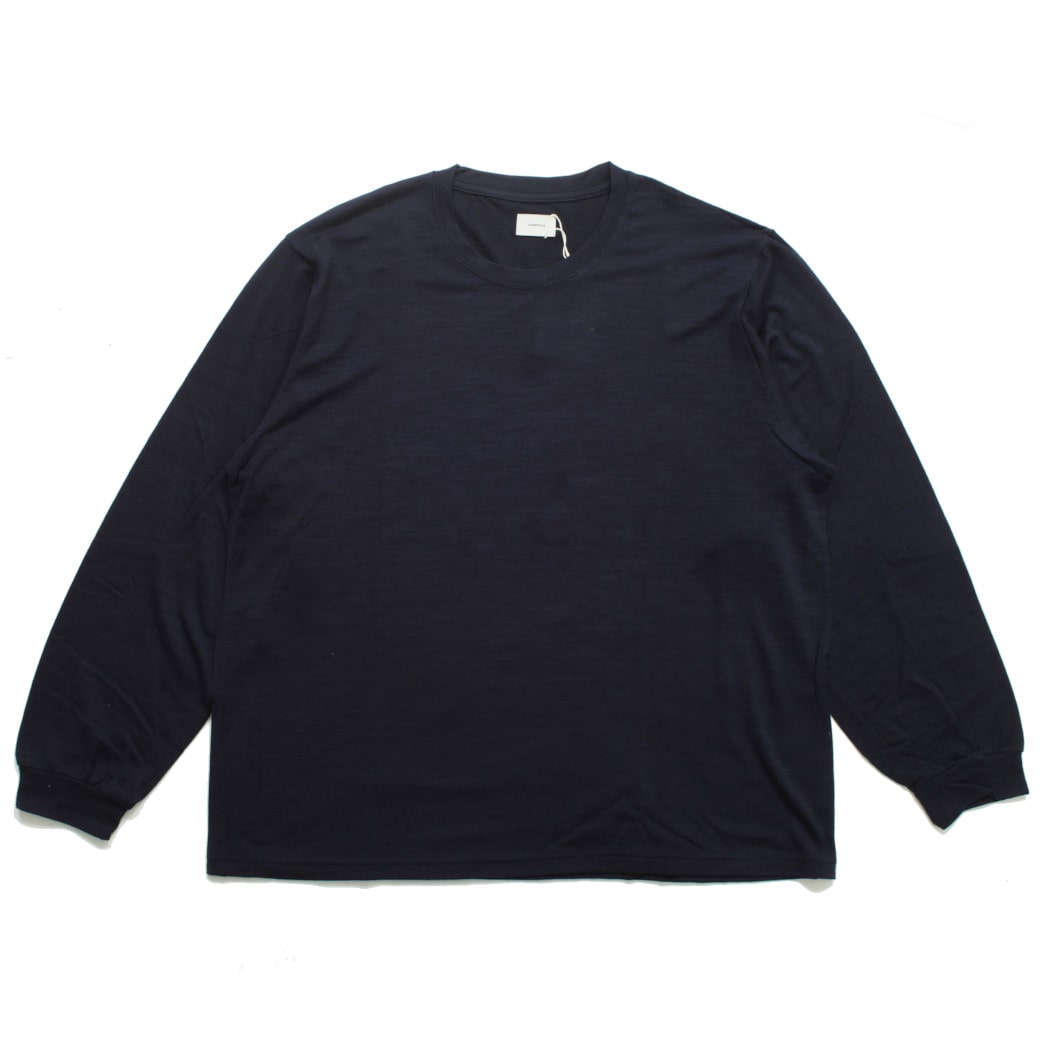 CAPERTICA カペルチカ ロンT 長袖 Tシャツ Super120s ウオッシャブルウール ネイビー NAVY