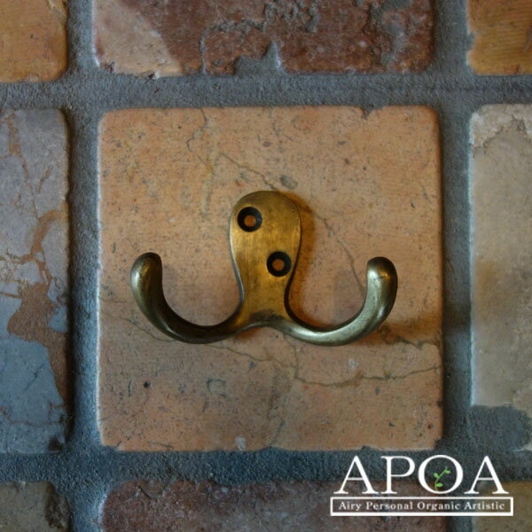 フック ウォールフック 真鍮 U.031 DIY 金物 ダブルフック