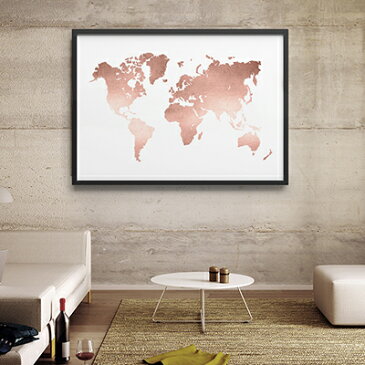 【20％OFF #StayHomeキャンペーン】ポスター A3 北欧 アートポスター アート インテリア - Rose Gold World Map - 世界地図 world ワールド 世界 夕焼け モダン シンプル