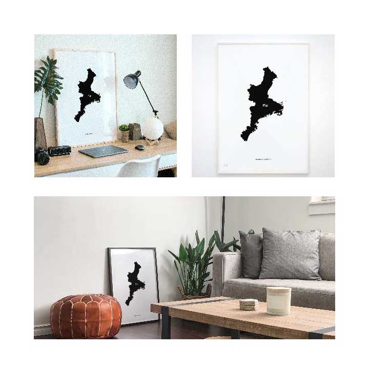 JAPAN MAP POSTER 三重 地図 都道府県 ポスター 北欧 おしゃれ インテリア アートパネル モノクロ モノトーン 白黒 モダン シンプル フレーム付き A0 A1 B1 A2 B2 A3 B3 [3]