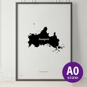 ポスター 北欧 おしゃれ インテリア A0 - JAPAN MAP POSTER - 山口 アート 地図 都道府県 インテリア モノクロ モノトーン 白黒 モダン シンプル