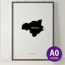 ポスター 北欧 おしゃれ インテリア A0 - JAPAN MAP POSTER - 徳島 アート 地図 都道府県 インテリア モノクロ モノトーン 白黒 モダ...