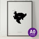 ポスター 北欧 おしゃれ インテリア A0 - JAPAN MAP POSTER - 佐賀 アート 地図 都道府県 インテリア モノクロ モノトーン 白黒 モダン シンプル